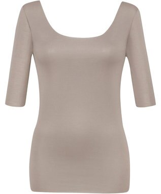 Wing インナー 【綿の贅沢オーガニック　フラットタイプ】 オーガニックコットン混素材 ひびきにくくさらっと薄くて軽い ５分袖 EL1548 ウイング／ワコール シナモンブラウン