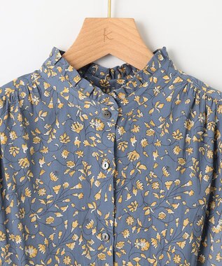 組曲 【大人気シリーズ】ギャザーライトデシン ブラウス 【WEB限定】ブルー系9