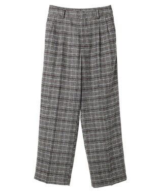 AMERICAN HOLIC ツイードタックワイドパンツ Glen Check