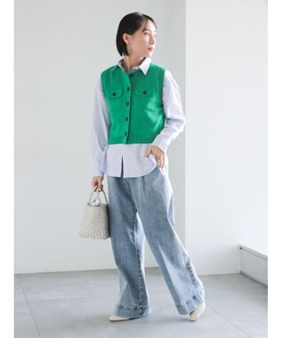 Te chichi ワイドデニムパンツ サックスブルー