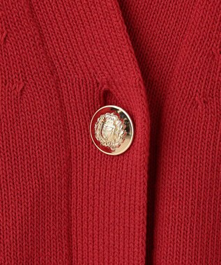BEIGE， HELIODOR / マリンボタンクロップドカーディガン Red