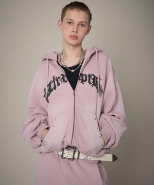 WEGO 【ユニセックス着用ITEM】グラフィックZIPパーカー ピンク