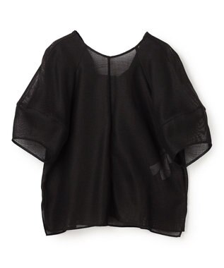 BEIGE， LIATRIS / バックリボン ハーフスリーブブラウス Black