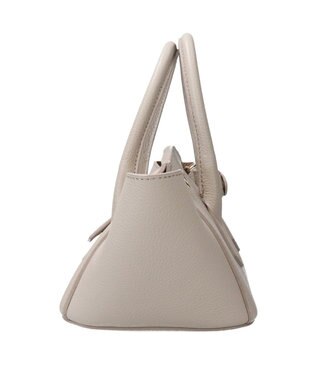 INTER-CHAUSSURES 【Christian Villa】レザーワイドハンドバッグ ライトグレー