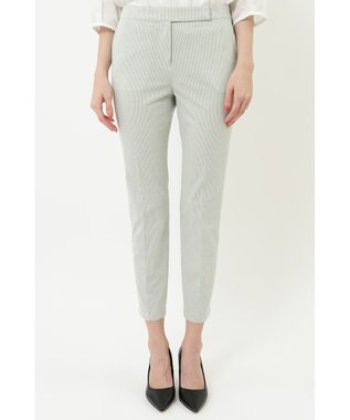 DAKS コットンリネンストライプパンツ グリーン