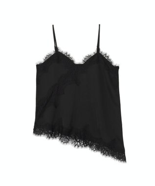 Green Parks レースドッキングサテンビスチェ Black