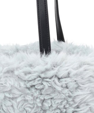 23区 フェイクファー トートバッグ サックスブルー系