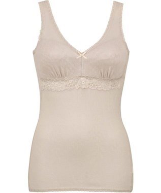 Wing カップ付きインナー 綿100％(身生地部) さらっと快適 【綿100％ メッシュタイプ】 ラクな着ごこち ノースリーブ EL6184 ウイング／ワコール ブラウン