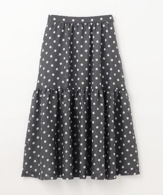GRACE CONTINENTAL シアードットプリントスカート ブラック