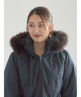 Te chichi 【宮本茉由着用】フードロングダウンコート ネイビー