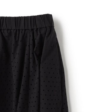UNFILO L 【セットアップ着用可/ウエストゴム】FINE MOVE パンチング ドット スカート ブラック