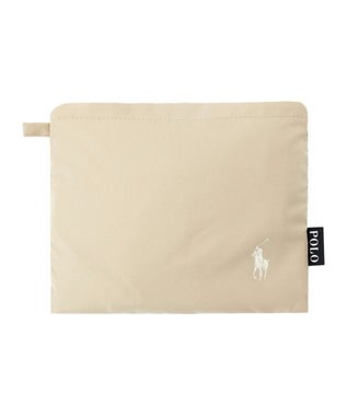 MOONBAT POLO RALPH LAUREN(ポロ ラルフローレン)  【C-zeroはっ水】ポケッタブルレインバッグ ポロポニーカラードット ベージュ