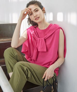  【SLOW/一部店舗限定】シアーツイストシングルジャージー ノースリーブ カットソー