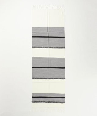 JOSEPH ABBOUD MOUNTAIN 【SPACE／UNISEX】ビッグボーダー ストール ホワイト系2