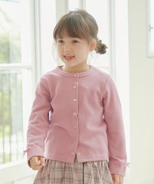 ANY KIDS スナップボタンカーディガン ピンク