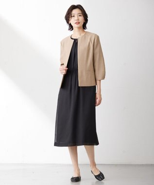 J.PRESS LADIES L 【WEB限定カラーあり・洗える】 ブライトスパンボイル ワンピース ブラック系