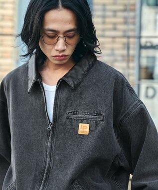 WEGO 【ユニセックス着用ITEM/MLサイズ展開】ワーカーズデニムZIPジャケット デニムブラックソノタ