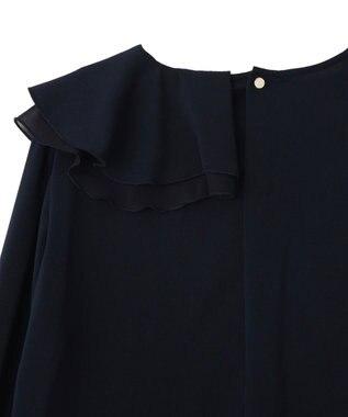 YECCA VECCA アシメラッフルブラウス Navy