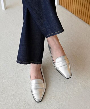 APOM 【新色登場】日本製 晴雨兼用スクエアトゥコインローファー15＜CRAHUG限定＞ シルバー