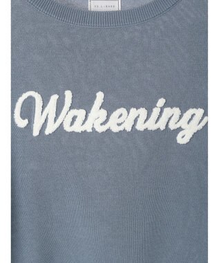 Green Parks さがら刺繍入りニットプルオーバー Sax