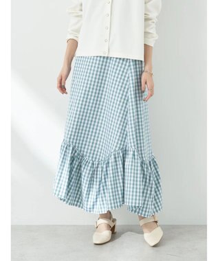 earth music&ecology イレヘムチェックスカート Green