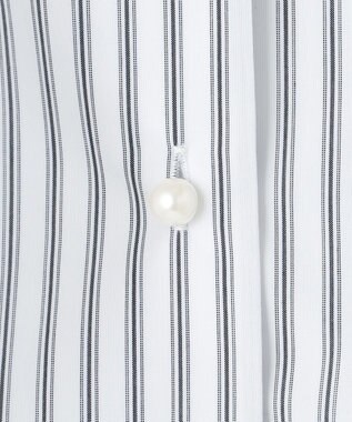 ANY SIS L 【洗える】タックペプラムシャツ ブラウス オフストライプ