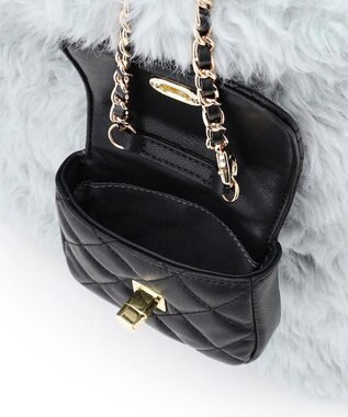 23区 フェイクファー トートバッグ サックスブルー系