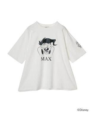 earth music&ecology Ｇｏｏｆｙ＆Ｍａｘ／箔プリントＴｅｅ Black