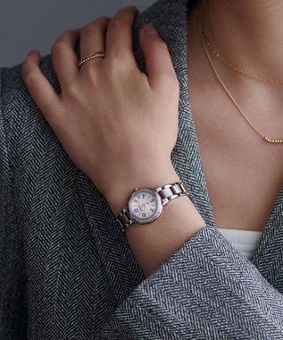 CITIZEN 【xC】エコ・ドライブ電波時計 ES9434-53X ワールドタイム  数字のインデックス サクラ色