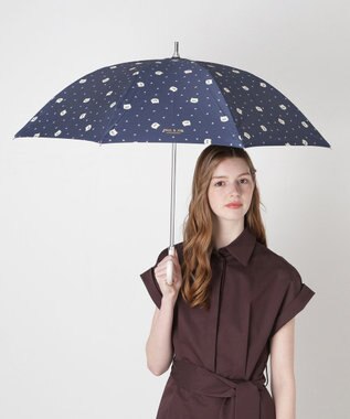 MOONBAT 【 遮光率100％/遮熱/UV】PAUL&JOE ACCESSOIRES(ポール&ジョー) 晴雨兼用日傘 ジプシー ネコ 長傘 ネイビーブルー