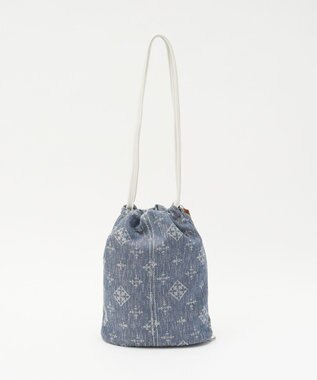 russet デニムジャガード3WAY巾着バッグ(CE-1688) Indigo