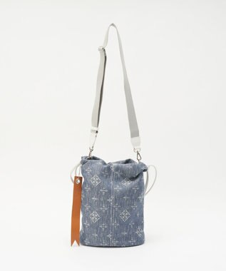 russet デニムジャガード3WAY巾着バッグ(CE-1688) Indigo