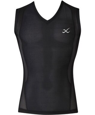 CW-X 【MEN】 CW-X 機能性トップス 【JYURYU TOP】 メッシュ ノースリーブ 肩が動かしやすくなる 運動時の疲労を軽減 ゴルフ 球技 マラソン JAO390 /ワコール ブラック