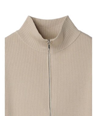 Green Parks ＺＩＰ付きリブニットベスト Beige