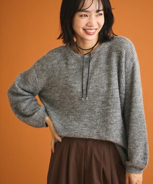 Green Parks シアーゆったりニットプルオーバー Gray