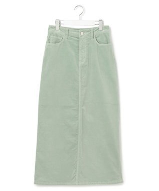 23区 【洗える】23区DENIM ベルベットストレッチ Aライン スカート ミント系