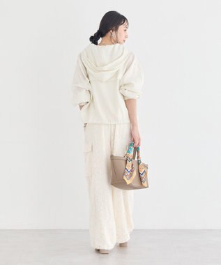 earth music&ecology 総レースカーゴパンツ Ivory