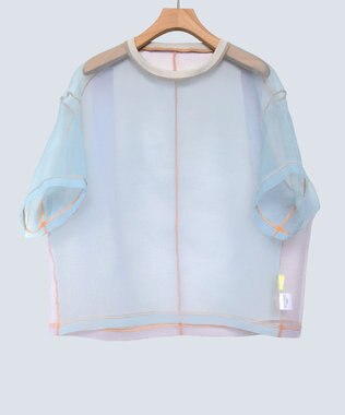 COQ SHEER ORGANZA T シアーTシャツ サックス