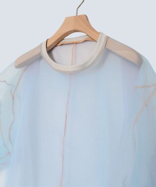 COQ SHEER ORGANZA T シアーTシャツ サックス