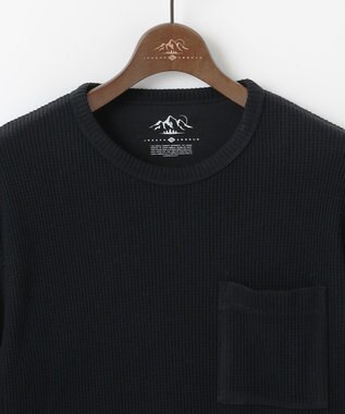 JOSEPH ABBOUD MOUNTAIN 【日本製/ソフト】ソフトウォームワッフル 長袖Tシャツ ブラック系