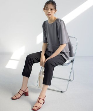 組曲 S ご好評につき追加生産【WEB限定】ジョーゼットジャージーティアード ブラウス グレー系