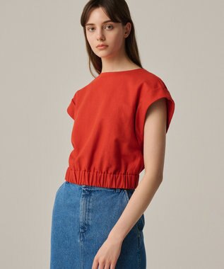 uncrave 【手洗い可】コットンリネンツイル ブラウス（uncrave WHITE） スカーレット