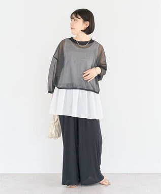 Green Parks 裾フリルタンクトップ Stripe