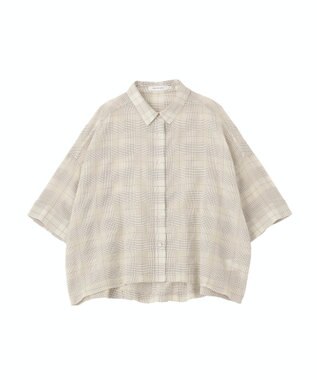 AMERICAN HOLIC シアーチェックショート丈シャツ Ivory