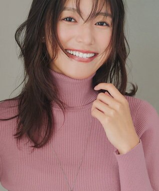 Tiaclasse L 【新色追加・洗える】リブタートルニット ピンク