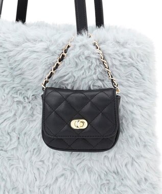 23区 フェイクファー トートバッグ サックスブルー系