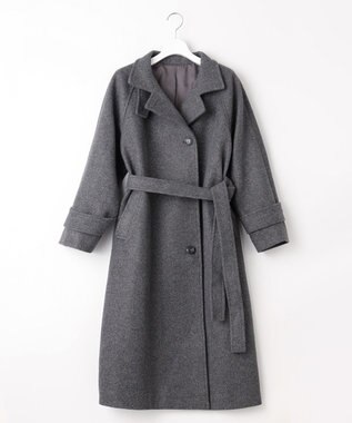 Feroux 【古畑星夏さん着用】スタンドネックウールライク コート グレー系