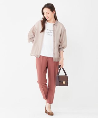 ANY SIS 【洗える】シアー シャツ ローズグレー