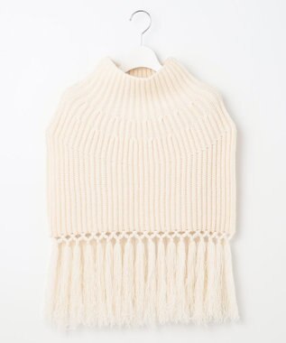 23区 【SLOW/一部店舗限定】ニットトータル フリンジ ネックウォーマ― ホワイト系