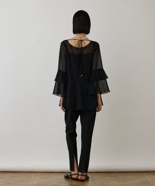 GRACE CONTINENTAL フィルムジャガードフリルトップ ブラック